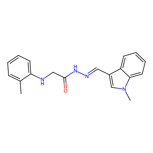 N'-[(1-methyl-1H-indol-3-yl)methylene]-2-(2-toluidino)acetohydrazide structure