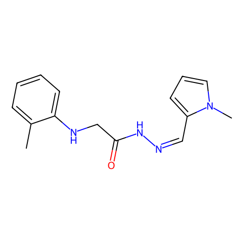 (Z)-N'-((1-methyl-1H-pyrrol-2-yl)methylene)-2-(o-tolylamino)acetohydrazide structure