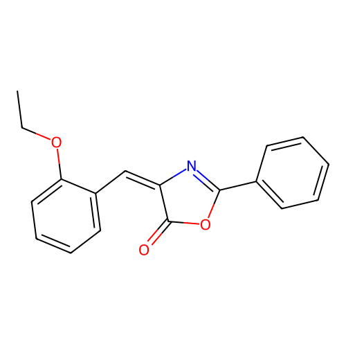 (E)-4-(2-ethoxybenzylidene)-2-phenyloxazol-5(4H)-one structure