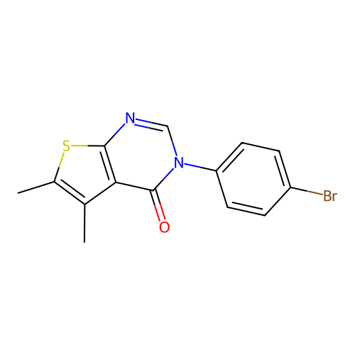 3-(4-bromophenyl)-5,6-dimethylthieno[2,3-d]pyrimidin-4(3H)-one structure