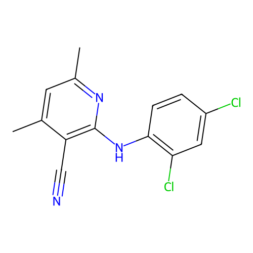2-[(2,4-Dichlorophenyl)amino]-4,6-dimethylpyridine-3-carbonitrile structure