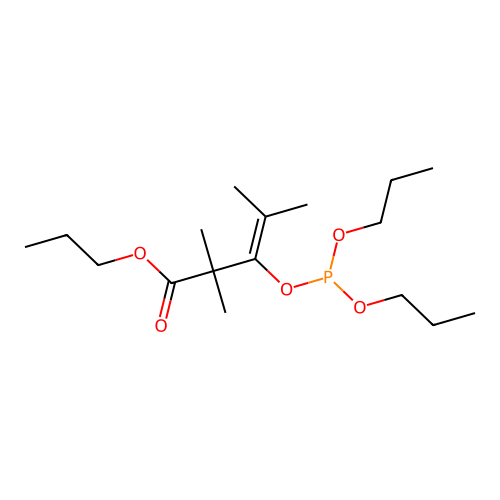 Propyl 3-((dipropoxyphosphino)oxy)-2,2,4-trimethyl-3-pentenoate structure