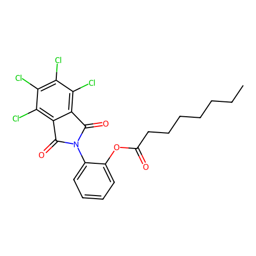 2-(4,5,6,7-tetrachloro-1,3-dioxo-1,3-dihydro-2H-isoindol-2-yl)phenyl octanoate structure