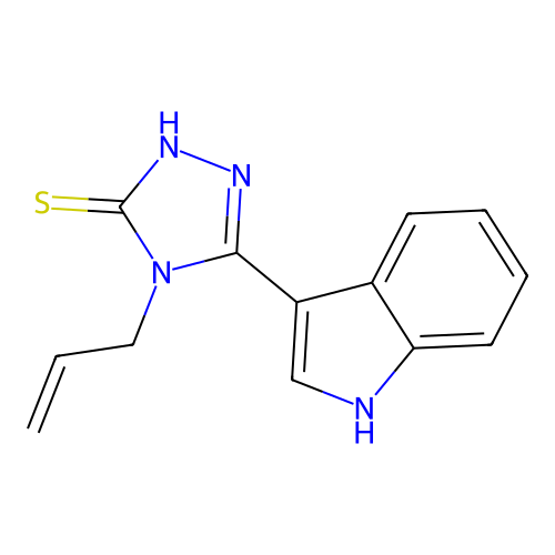 4-allyl-5-(1H-indol-3-yl)-2,4-dihydro-3H-1,2,4-triazole-3-thione structure