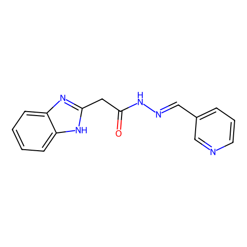 2-(1H-benzimidazol-2-yl)-N'-[(E)-pyridin-3-ylmethylidene]acetohydrazide structure