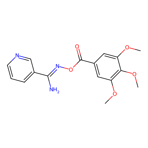N'-{[(3,4,5-trimethoxyphenyl)carbonyl]oxy}pyridine-3-carboximidamide structure