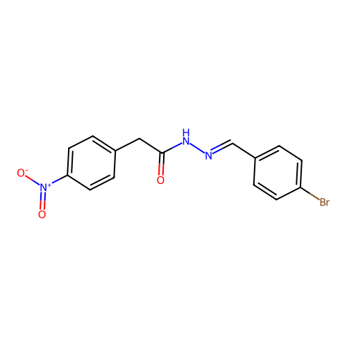 (E)-N'-(4-bromobenzylidene)-2-(4-nitrophenyl)acetohydrazide structure