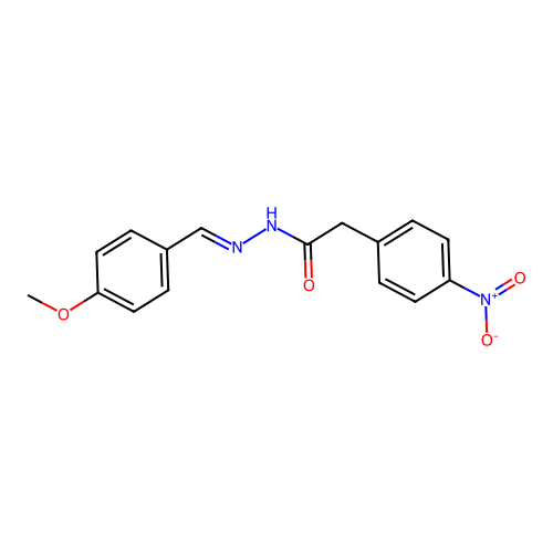 N-[(E)-(4-methoxyphenyl)methylideneamino]-2-(4-nitrophenyl)acetamide structure