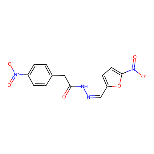 (Z)-N'-((5-nitrofuran-2-yl)methylene)-2-(4-nitrophenyl)acetohydrazide structure