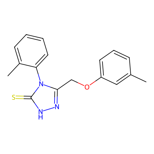 5-[(3-methylphenoxy)methyl]-4-(2-methylphenyl)-4H-1,2,4-triazole-3-thiol structure