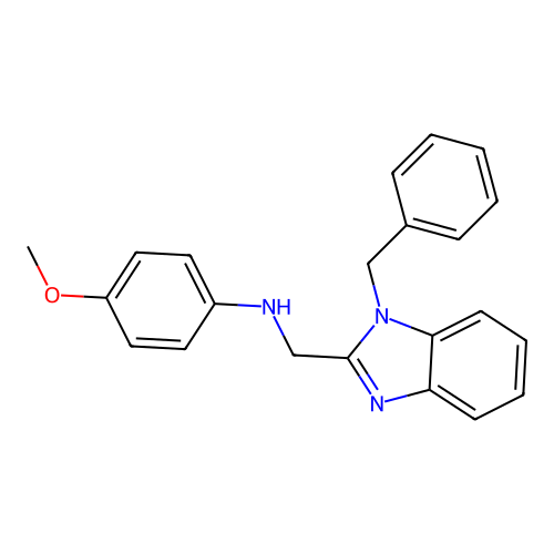 N-[(1-benzyl-1H-benzimidazol-2-yl)methyl]-4-methoxyaniline structure
