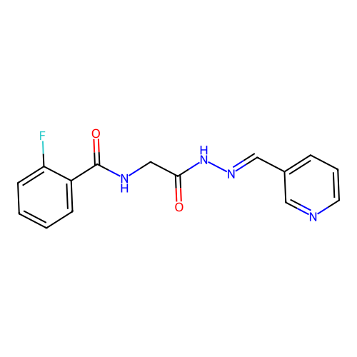 (E)-2-fluoro-N-(2-oxo-2-(2-(pyridin-3-ylmethylene)hydrazinyl)ethyl)benzamide structure