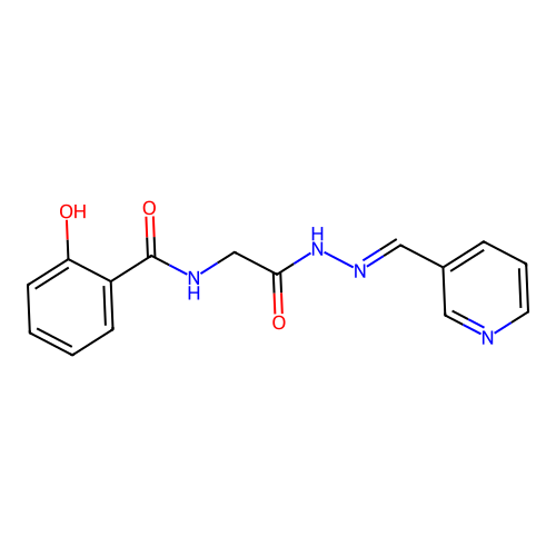 (E)-2-hydroxy-N-(2-oxo-2-(2-(pyridin-3-ylmethylene)hydrazinyl)ethyl)benzamide structure