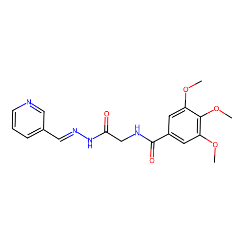 (E)-3,4,5-trimethoxy-N-(2-oxo-2-(2-(pyridin-3-ylmethylene)hydrazinyl)ethyl)benzamide structure
