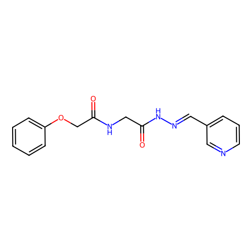 (E)-N-(2-oxo-2-(2-(pyridin-3-ylmethylene)hydrazinyl)ethyl)-2-phenoxyacetamide structure