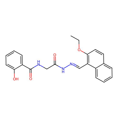(E)-N-(2-(2-((2-ethoxynaphthalen-1-yl)methylene)hydrazinyl)-2-oxoethyl)-2-hydroxybenzamide structure