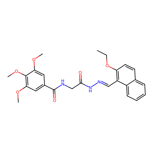 N-[[(2-ethoxynaphthalen-1-yl)methylideneamino]carbamoylmethyl]-3,4,5-trimethoxy-benzamide structure