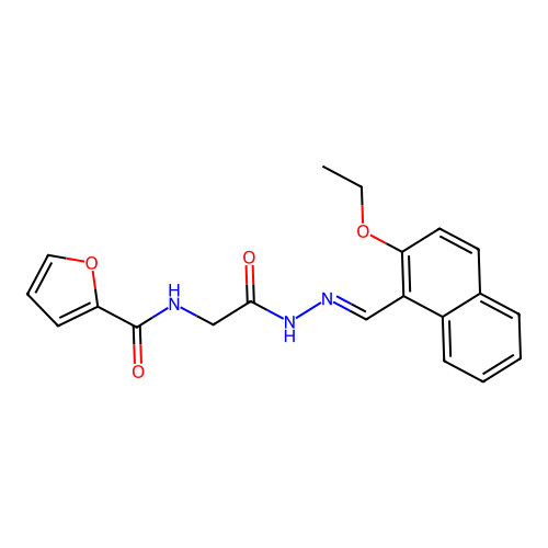 (E)-N-(2-(2-((2-ethoxynaphthalen-1-yl)methylene)hydrazinyl)-2-oxoethyl)furan-2-carboxamide structure