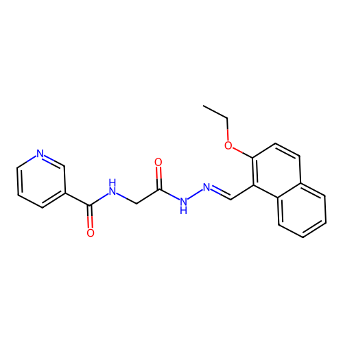 (E)-N-(2-(2-((2-ethoxynaphthalen-1-yl)methylene)hydrazinyl)-2-oxoethyl)nicotinamide structure