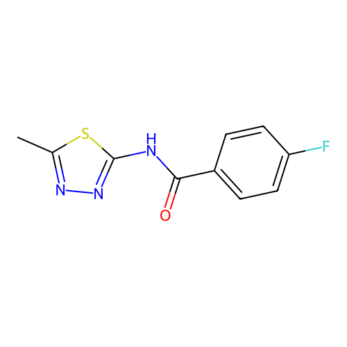 4-fluoro-N-(5-methyl-1,3,4-thiadiazol-2-yl)benzamide structure