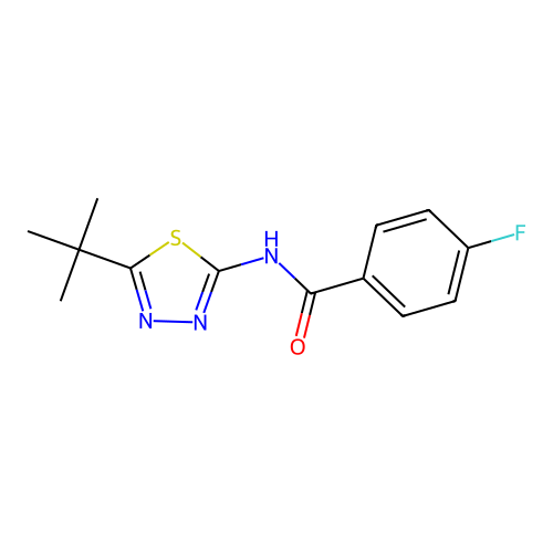 N-(5-tert-butyl-1,3,4-thiadiazol-2-yl)-4-fluorobenzamide structure