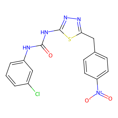 1-(3-Chlorophenyl)-3-(5-(4-nitrobenzyl)-1,3,4-thiadiazol-2-yl)urea structure