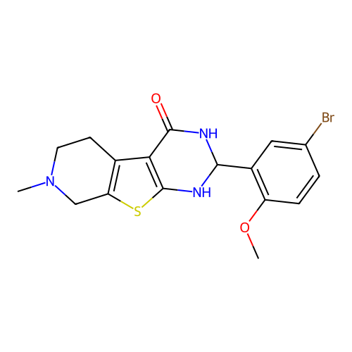 2-(5-bromo-2-methoxyphenyl)-7-methyl-2,3,5,6,7,8-hexahydropyrido[4',3':4,5]thieno[2,3-d]pyrimidin-4(1H)-one structure