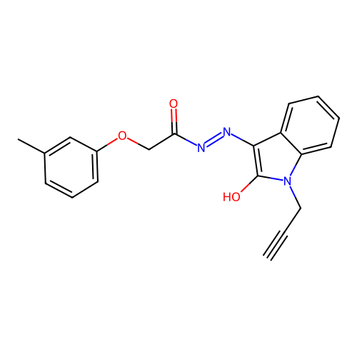 (Z)-N'-(2-oxo-1-(prop-2-yn-1-yl)indolin-3-ylidene)-2-(m-tolyloxy)acetohydrazide structure