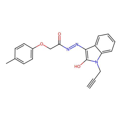 (E)-N'-(2-oxo-1-(prop-2-yn-1-yl)indolin-3-ylidene)-2-(p-tolyloxy)acetohydrazide structure