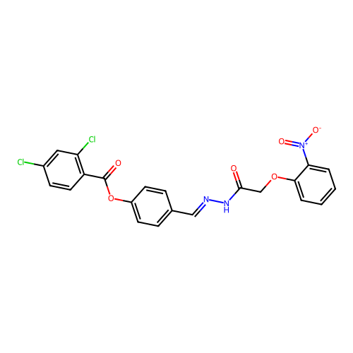 4-(2-((2-Nitrophenoxy)acetyl)carbohydrazonoyl)phenyl 2,4-dichlorobenzoate structure