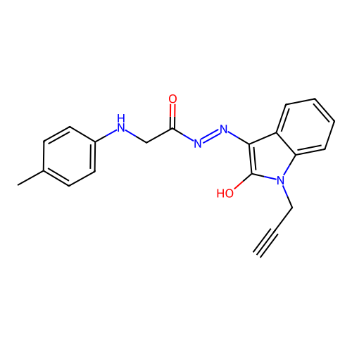 (E)-N'-(2-oxo-1-(prop-2-yn-1-yl)indolin-3-ylidene)-2-(p-tolylamino)acetohydrazide structure