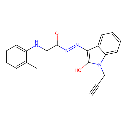 (E)-N'-(2-oxo-1-(prop-2-yn-1-yl)indolin-3-ylidene)-2-(o-tolylamino)acetohydrazide structure