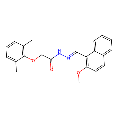 2-(2,6-dimethylphenoxy)-N'-[(E)-(2-methoxynaphthalen-1-yl)methylidene]acetohydrazide structure