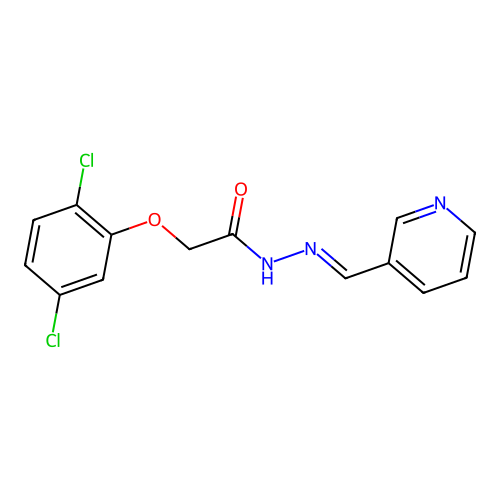 2-(2,5-dichlorophenoxy)-N'-[(E)-pyridin-3-ylmethylidene]acetohydrazide structure