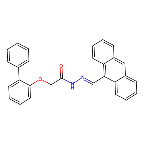 N'-[(E)-anthracen-9-ylmethylidene]-2-(biphenyl-2-yloxy)acetohydrazide structure