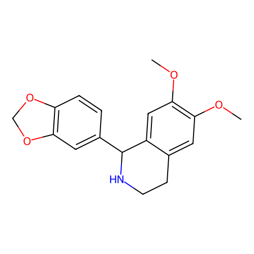 Isoquinoline, 1-(1,3-benzodioxol-5-yl)-1,2,3,4-tetrahydro-6,7-dimethoxy- structure