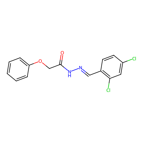 (E)-N'-(2,4-dichlorobenzylidene)-2-phenoxyacetohydrazide structure