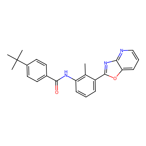 4-tert-butyl-N-[2-methyl-3-([1,3]oxazolo[4,5-b]pyridin-2-yl)phenyl]benzamide structure