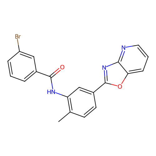 3-bromo-N-[2-methyl-5-([1,3]oxazolo[4,5-b]pyridin-2-yl)phenyl]benzamide structure
