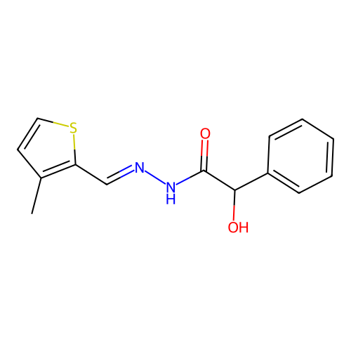 2-hydroxy-N'-[(E)-(3-methylthiophen-2-yl)methylidene]-2-phenylacetohydrazide structure