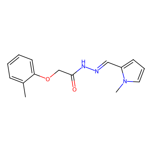 2-(2-methylphenoxy)-N'-[(E)-(1-methyl-1H-pyrrol-2-yl)methylidene]acetohydrazide structure