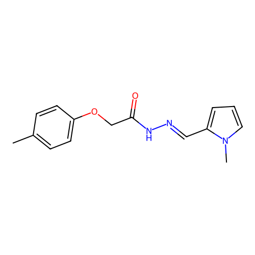2-(4-methylphenoxy)-N'-[(E)-(1-methyl-1H-pyrrol-2-yl)methylidene]acetohydrazide structure