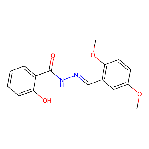 N'-[(E)-(2,5-dimethoxyphenyl)methylidene]-2-hydroxybenzohydrazide structure