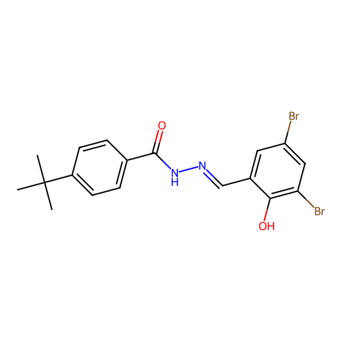4-tert-butyl-N-[(3,5-dibromo-2-hydroxyphenyl)methylideneamino]benzamide structure
