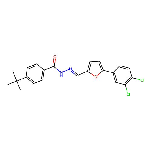 4-Tert-butyl-N'-((5-(3,4-dichlorophenyl)-2-furyl)methylene)benzohydrazide structure