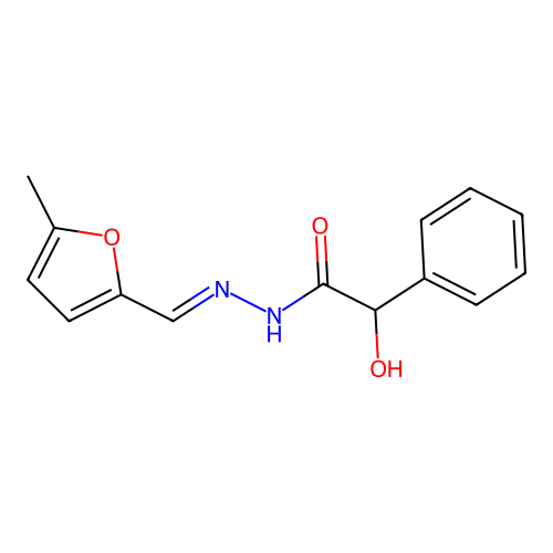 2-hydroxy-N'-[(E)-(5-methylfuran-2-yl)methylidene]-2-phenylacetohydrazide structure