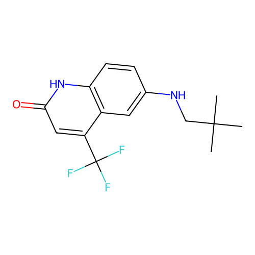 6-[(2,2-Dimethylpropyl)amino]-4-(trifluoromethyl)-1,2-dihydroquinolin-2-one structure