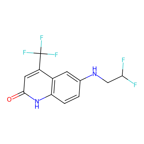 6-(2,2-difluoroethylamino)-4-(trifluoromethyl)-1H-quinolin-2-one structure