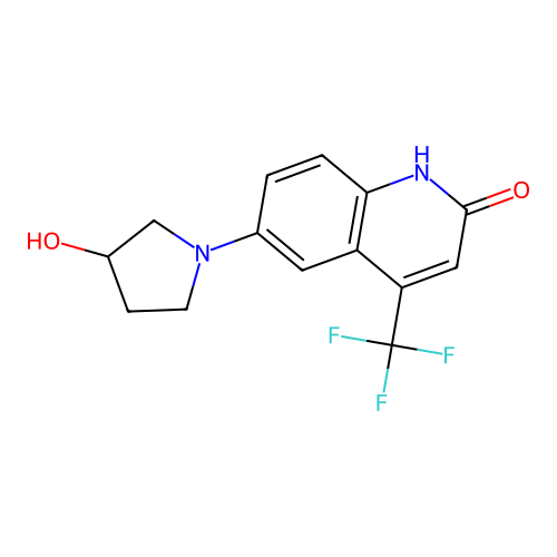 6-(3-hydroxypyrrolidin-1-yl)-4-(trifluoromethyl)-1H-quinolin-2-one structure