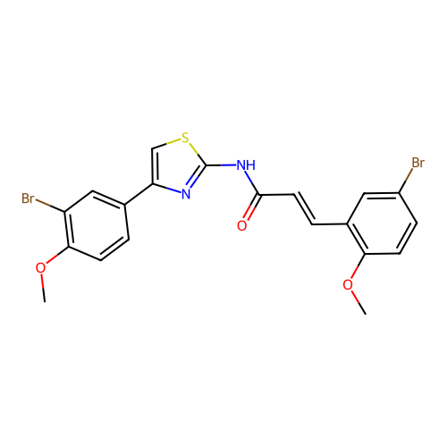 (E)-3-(5-bromo-2-methoxyphenyl)-N-(4-(3-bromo-4-methoxyphenyl)thiazol-2-yl)acrylamide structure